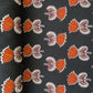 Black Floral Handblock Print Cotton Fabric 16075
