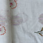 Off White & Red Floral With Lurex Cotton Fabric 12031