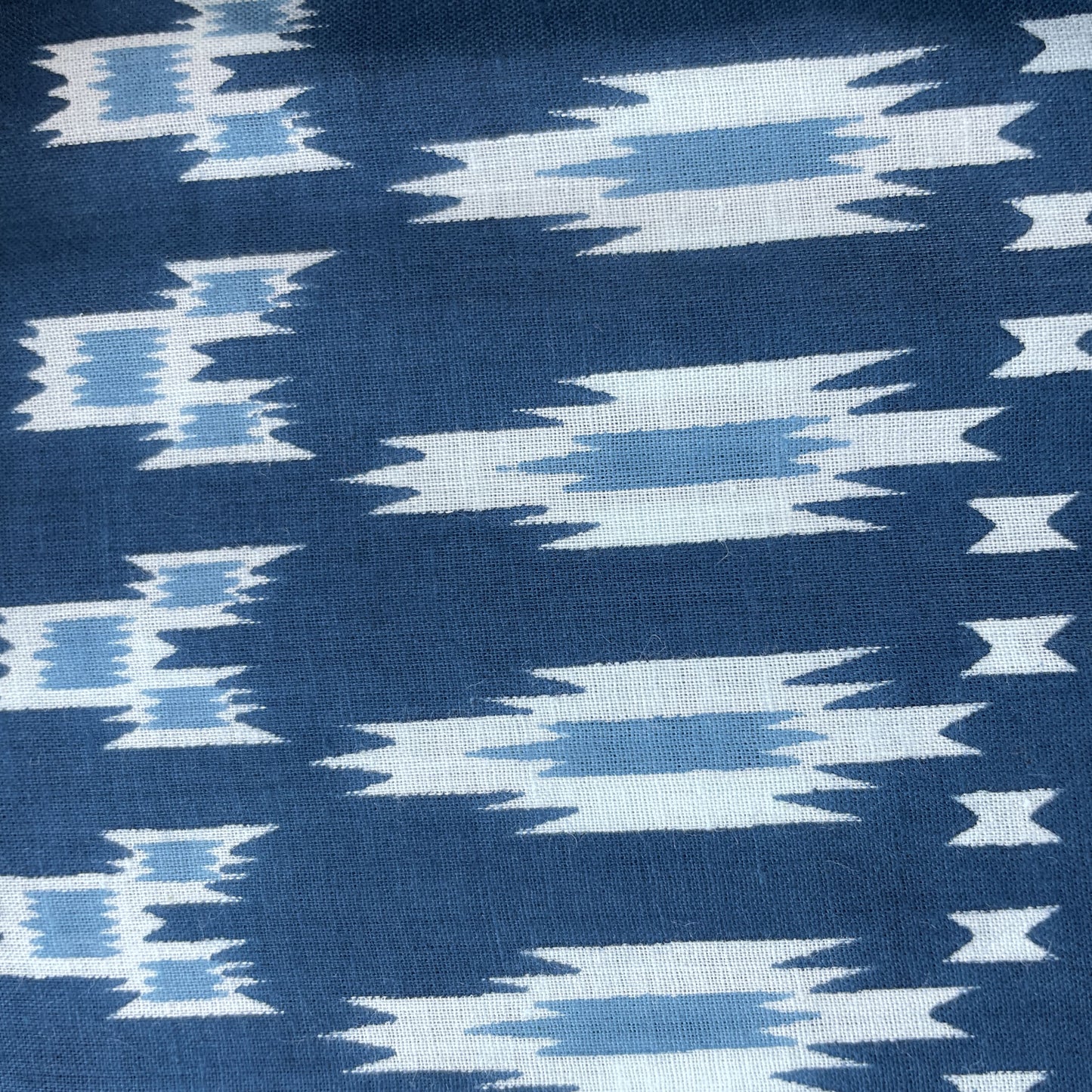 Blue Ikkat Print Cotton Fabric 16229
