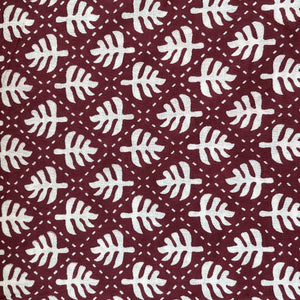 Maroon Dabu Print Cotton Fabric 16056