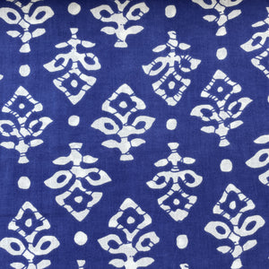 Blue & White Floral Print Cotton Fabric 11798