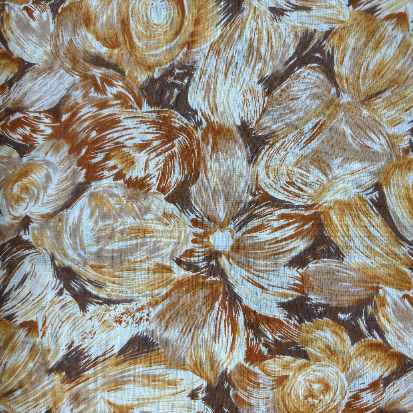 Mustard Yellow Multicolor Tropical Print Cotton Fabric 16224