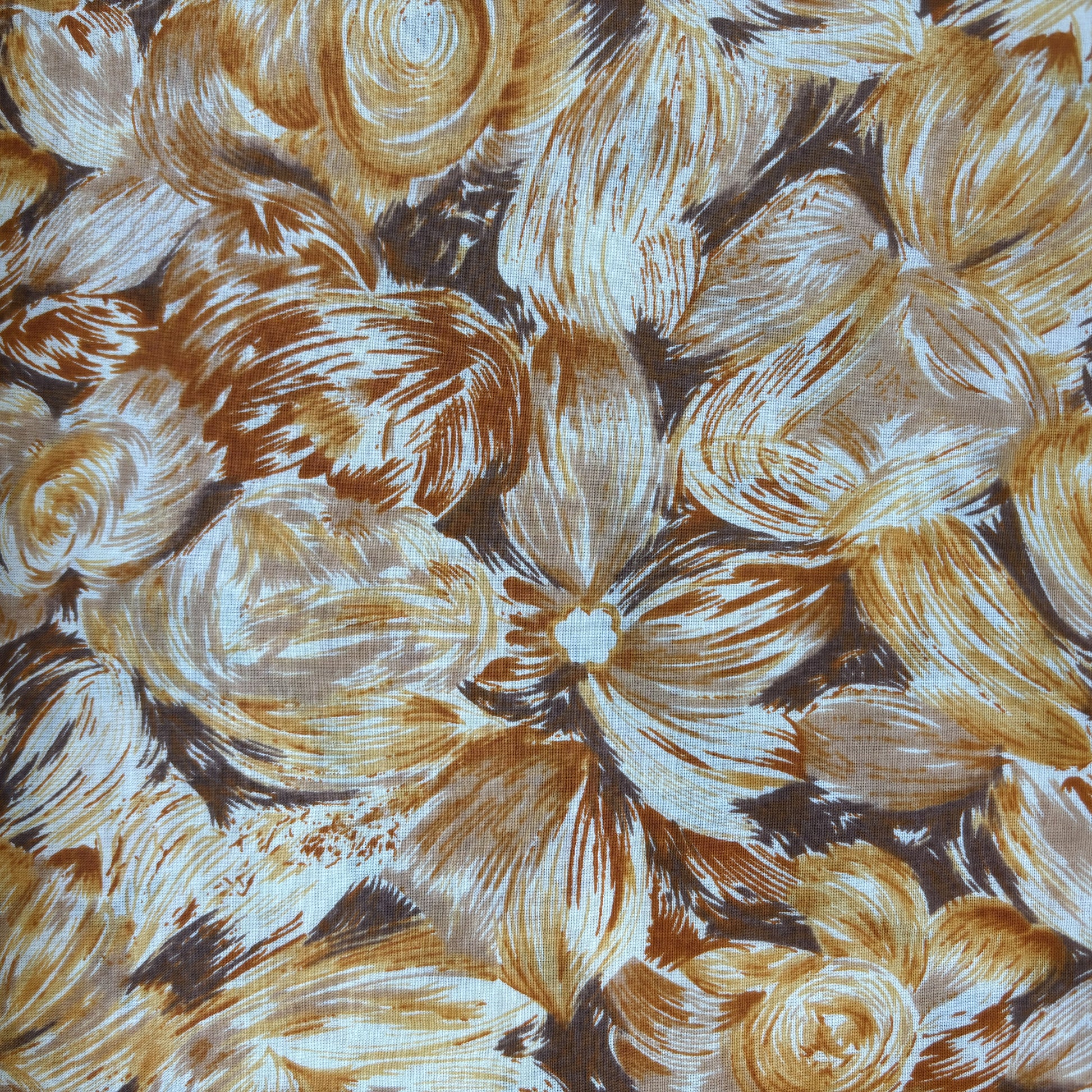 Mustard Yellow Multicolor Tropical Print Cotton Fabric 16224