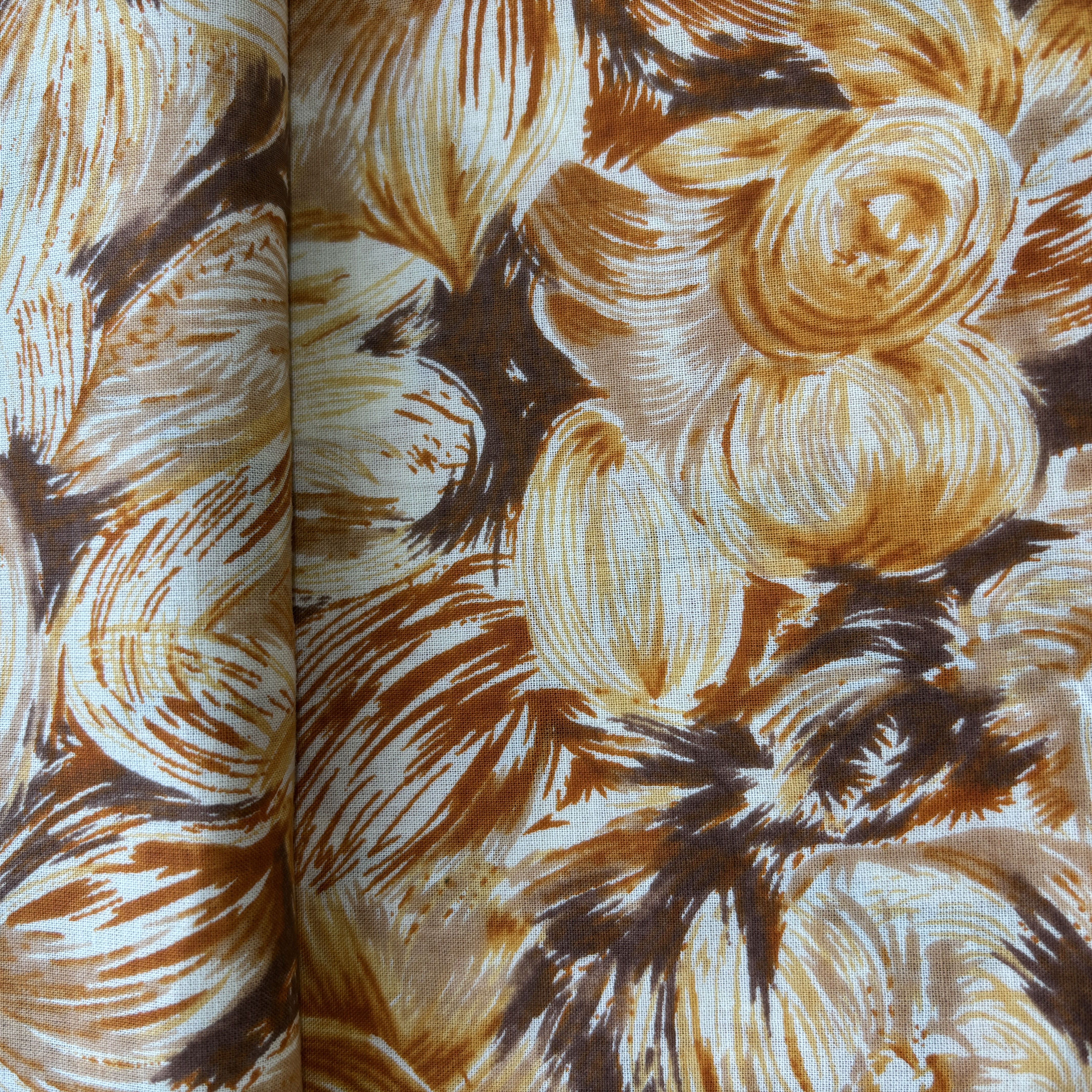 Mustard Yellow Multicolor Tropical Print Cotton Fabric 16224