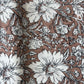 Brown White Floral Print Cotton Fabric 16240