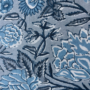Blue Floral Tropical Print Cotton Fabric 16228
