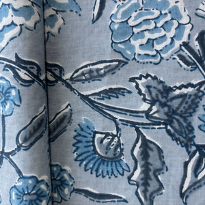 Blue Floral Tropical Print Cotton Fabric 16228