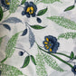 White Blue Floral Print Cotton Fabric 16122