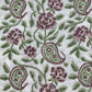 White Green Paisley Print Cotton Fabric 16062