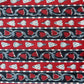 Red Black Floral Print Cotton Fabric 16113