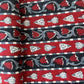 Red Black Floral Print Cotton Fabric 16113