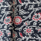 Black Red Floral Print Cotton Fabric 16112