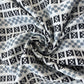 White Black Abstract Print Cotton Fabric 16124