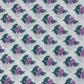 White Purple Floral Print Cotton Fabric 16066