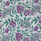 White Purple Paisley Print Cotton Fabric 16063