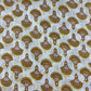 White & Yellow Goemeterical Print Cotton Fabric 8915