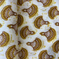 White & Yellow Goemeterical Print Cotton Fabric 8915