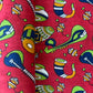 Red Music Print Cotton Fabric 11789