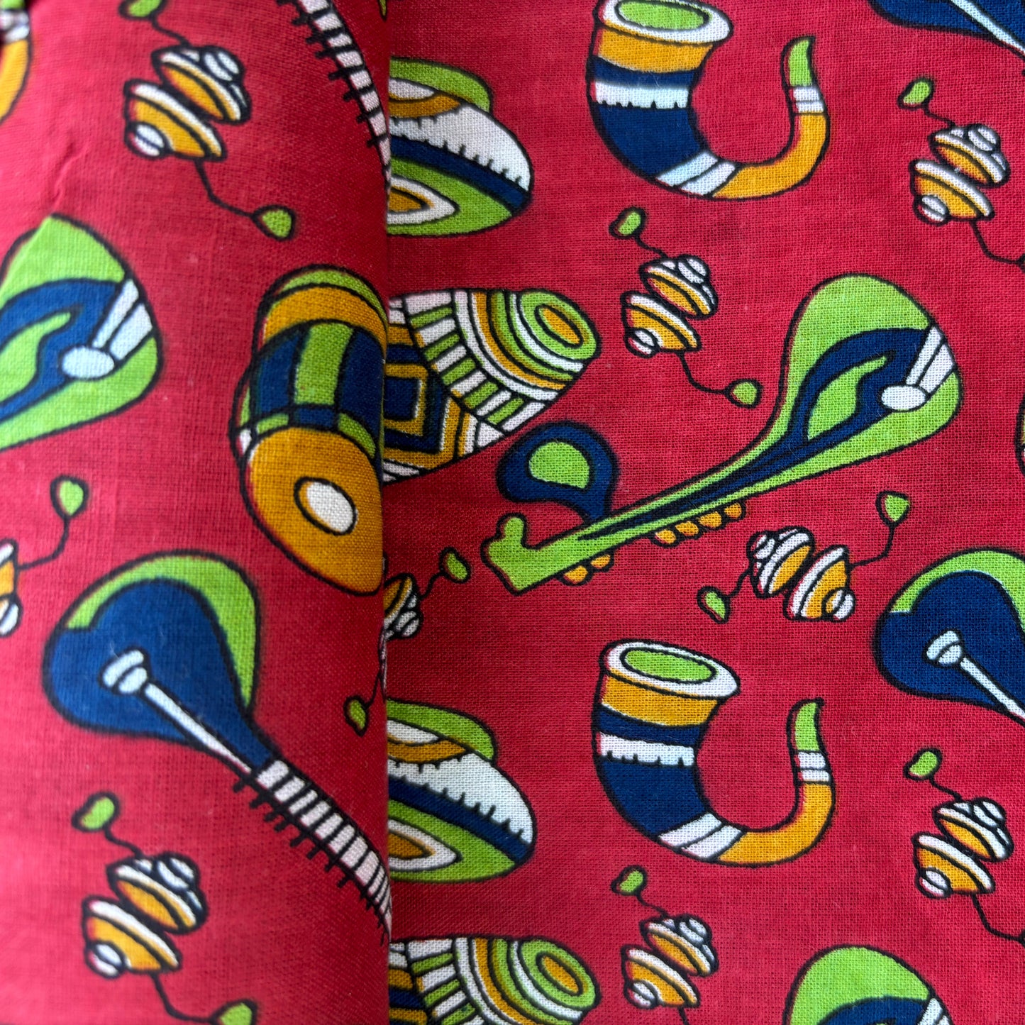 Red Music Print Cotton Fabric 11789