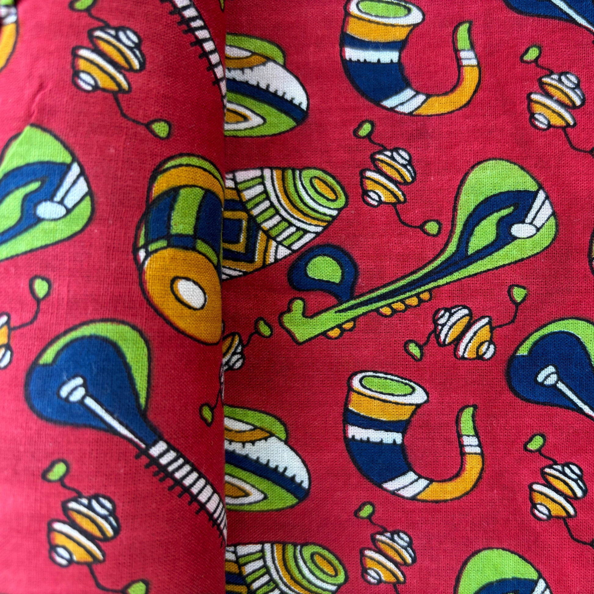 Red Music Print Cotton Fabric 11789