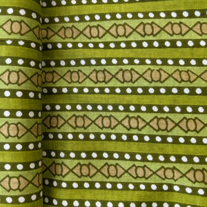 Green Floral Stripes Print Cotton Fabric 16116