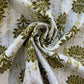 White & Green Floral Print Cotton Fabric 8903