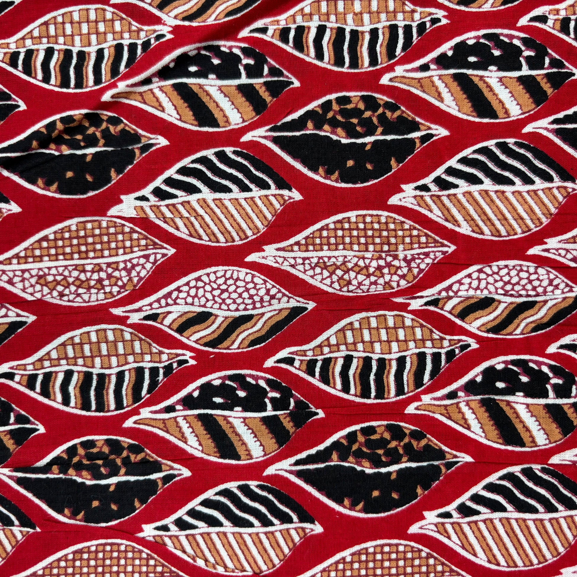 Maroon Multicolor Handblock Print Cotton Fabric 16111