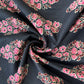 Black Pink Handblock Print Cotton Fabric 16245