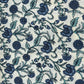Cream Blue Floral Print Cotton Fabric 16236