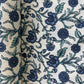 Cream Blue Floral Print Cotton Fabric 16236