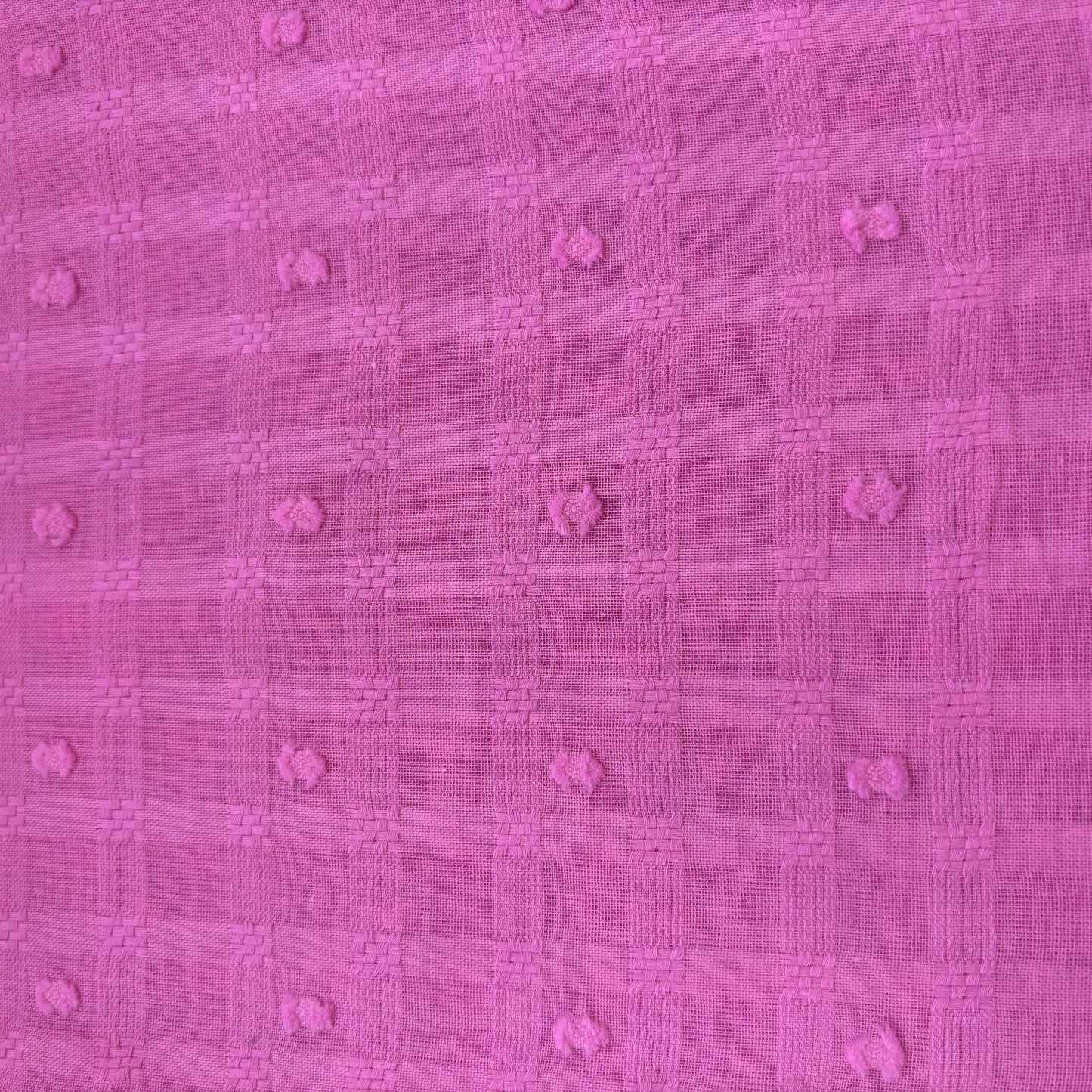 Pink Blue Check Cotton Dobby Fabric 1973