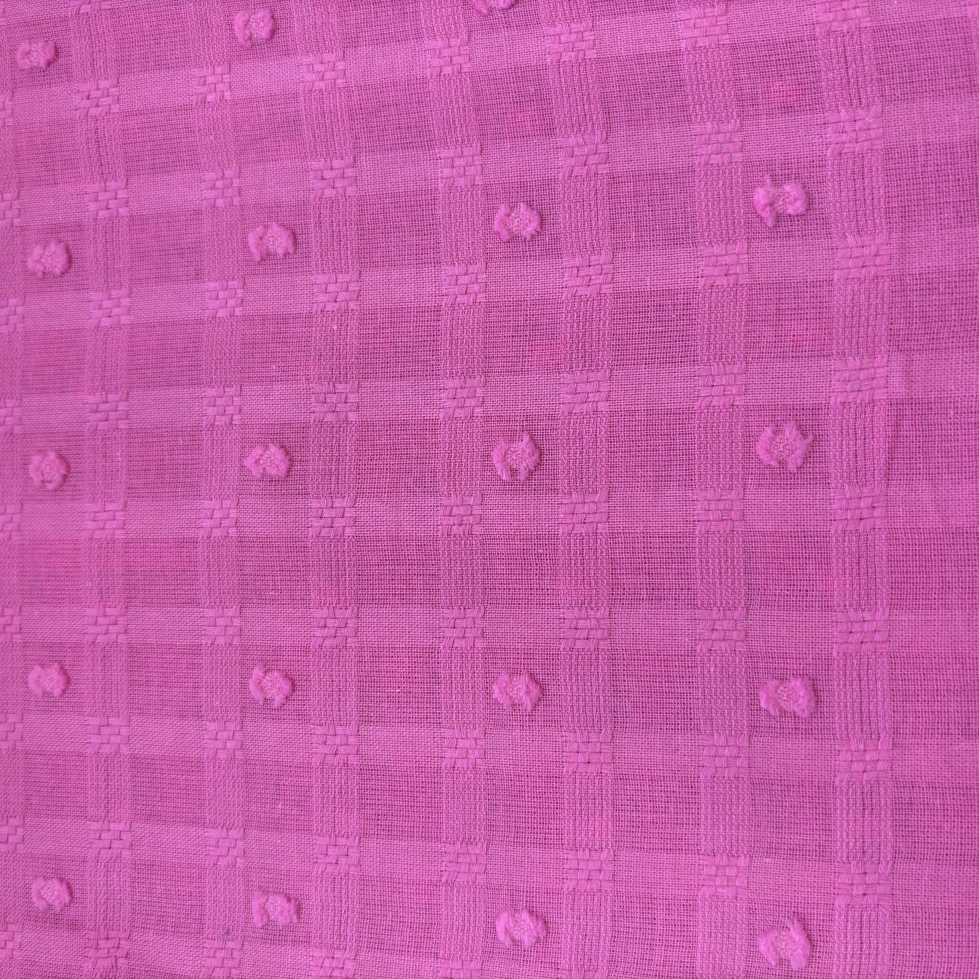 Pink Blue Check Cotton Dobby Fabric 1973