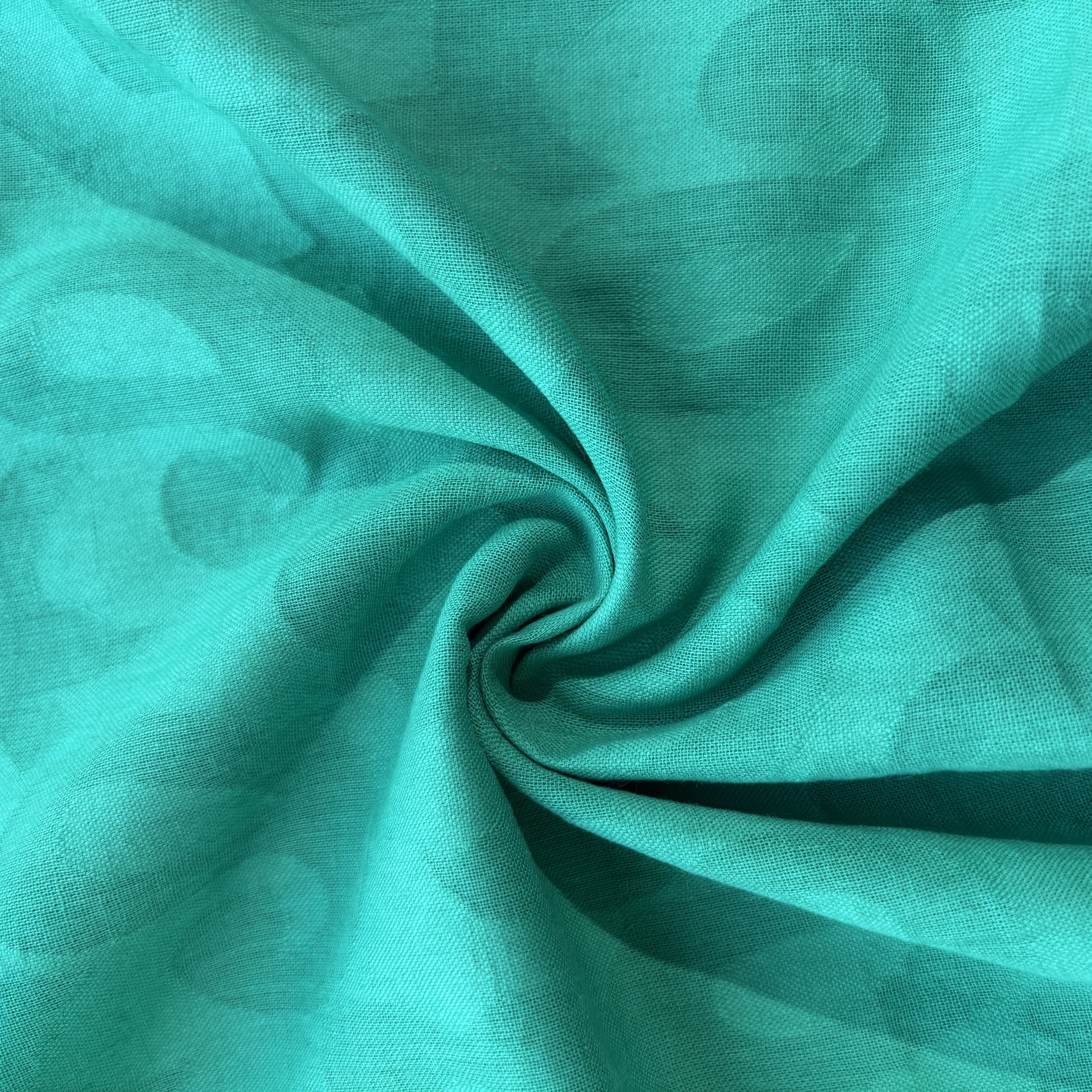 Green Paisley Cotton Dobby Fabric 1934
