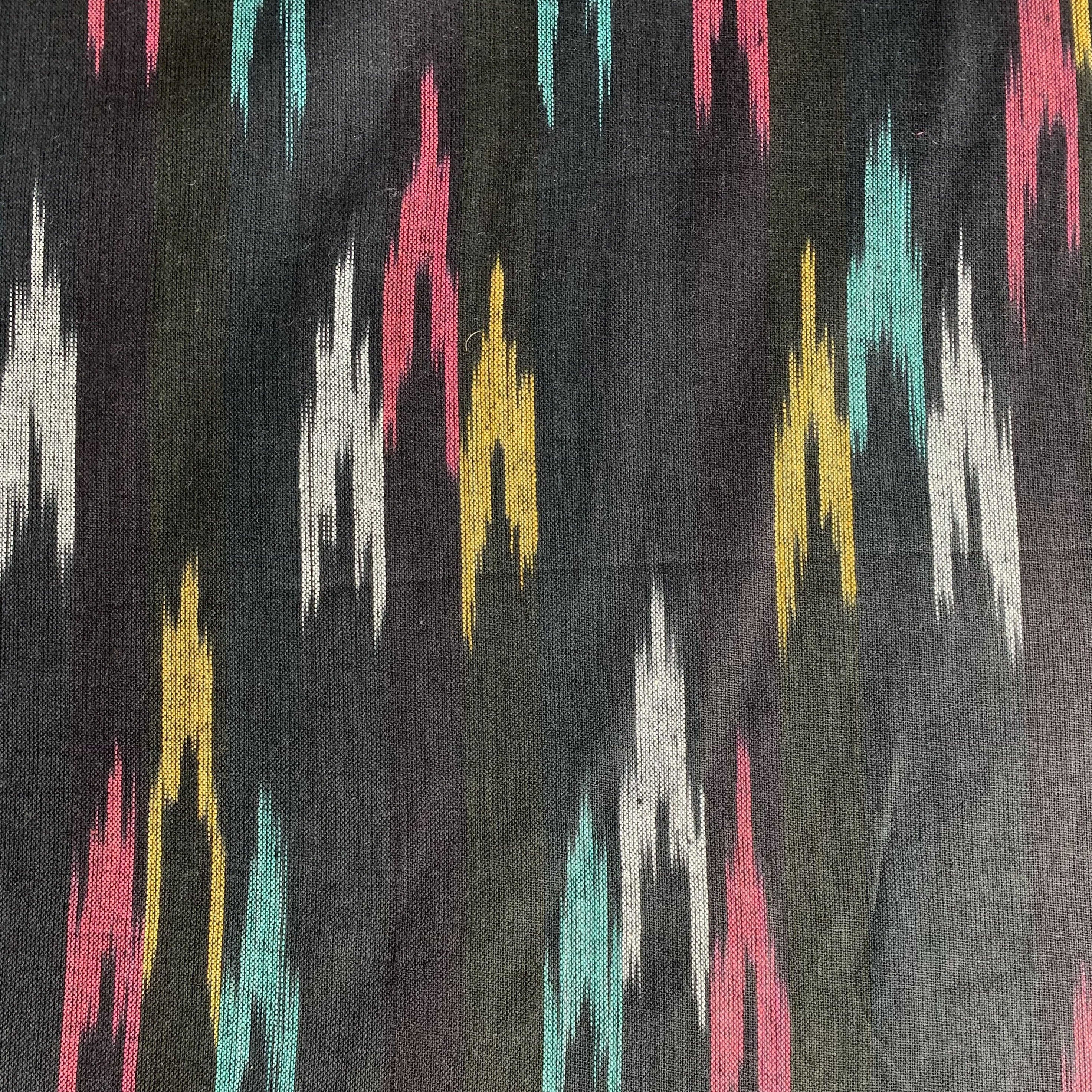 Premium Blue Multicolor Ikkat Print Cotton Fabric