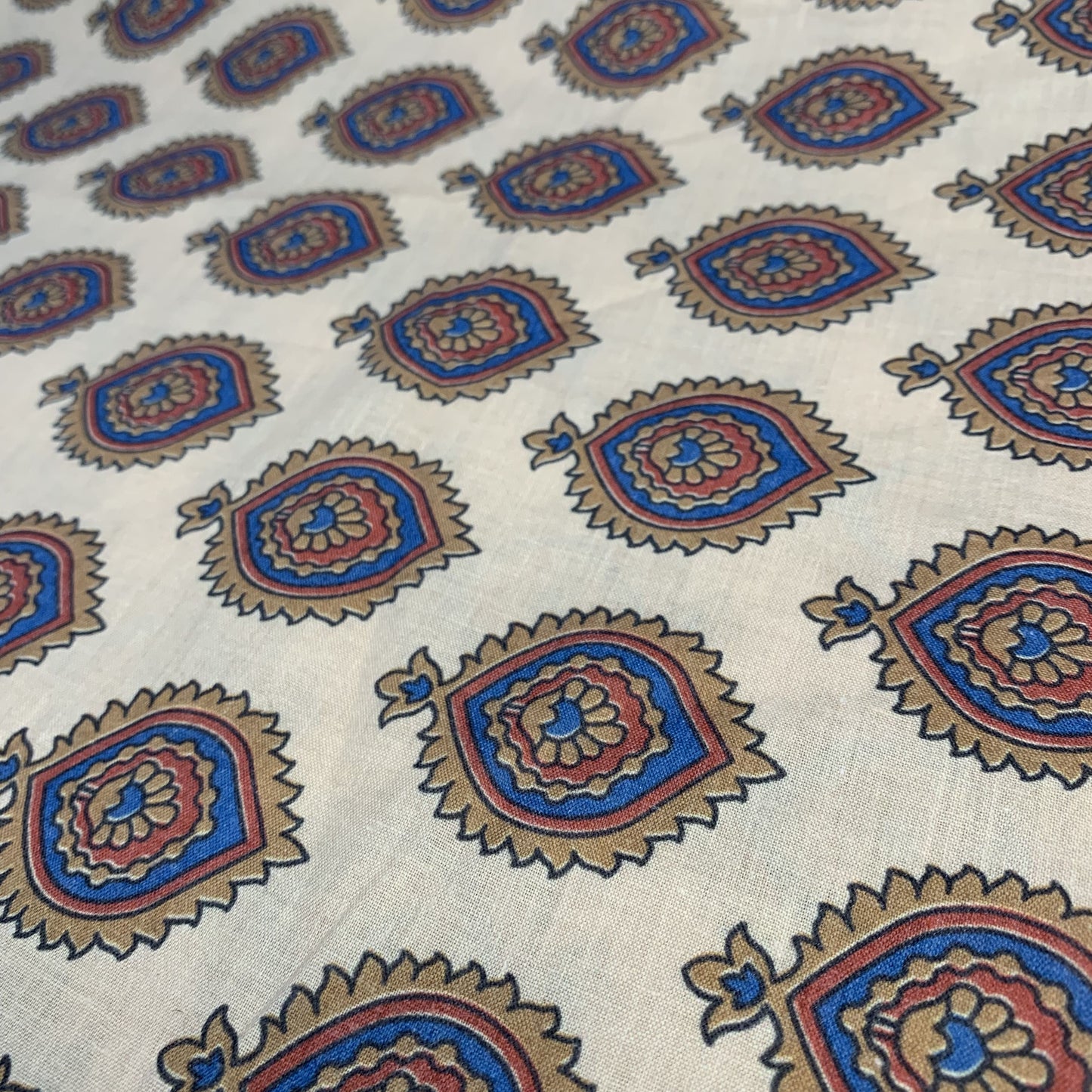 Premium Soft Yellow Traditional Print Cotton Fabric
