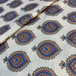 Premium Soft Yellow Traditional Print Cotton Fabric - TradeUNO