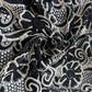 Black Floral Cotton Crochet Fabric 22587