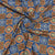 Blue & Red Zari Embroidery Chinnon Fabric