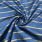 Classic Dark Blue Golden Stripe Brocade Jacquard Fabric
