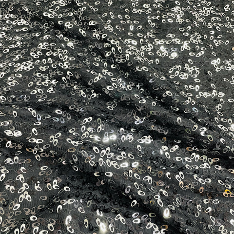 black silver sequence embroidery net fabric 13