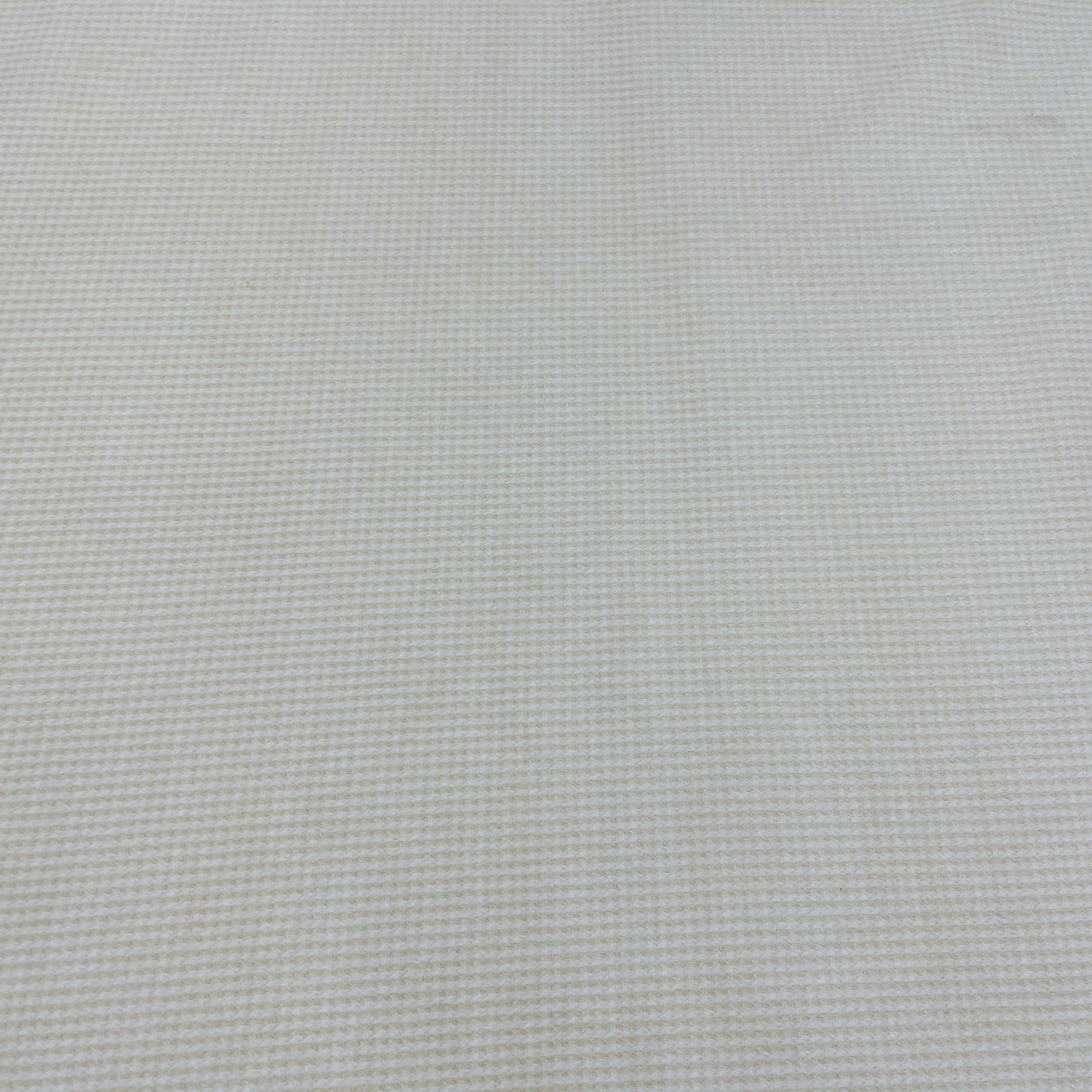 Off White Check Print Wollen Semi Lycra Fabric 1 - TradeUNO