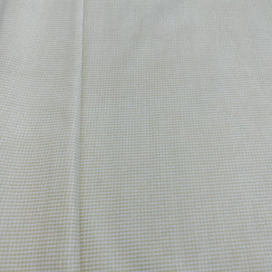 Off White Check Print Wollen Polyster Fabric - TradeUNO