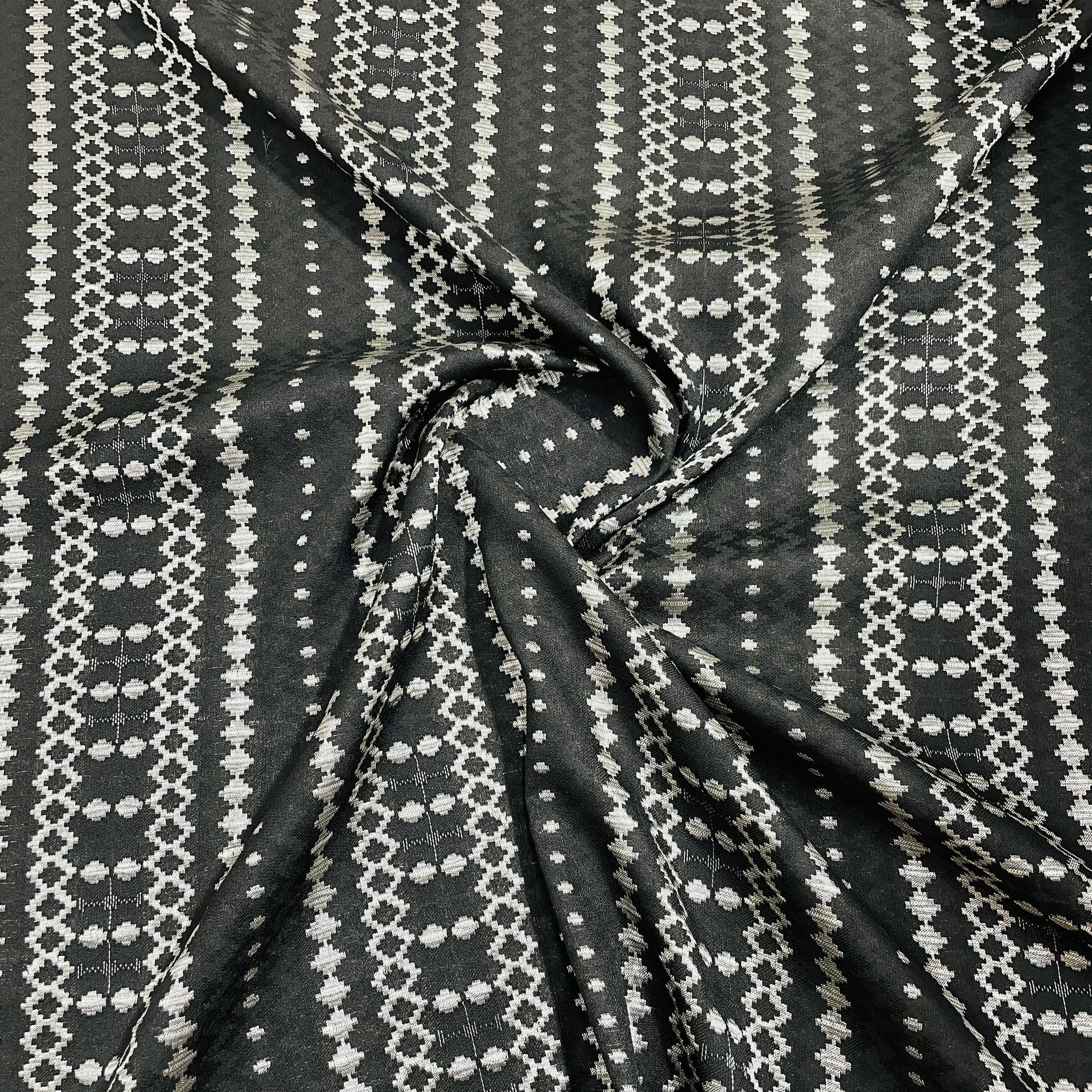 Black & White Geometrical Tapestry Fabric