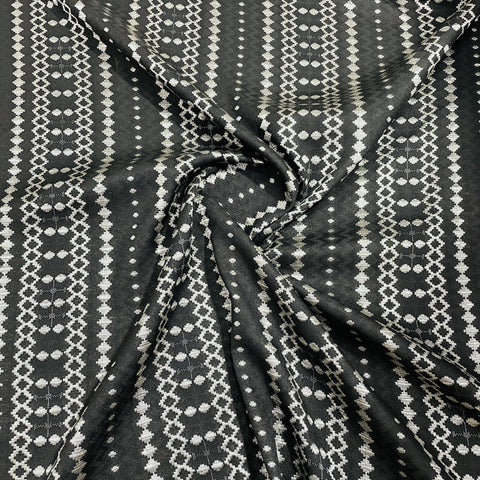 Black & White Geometrical Tapestry Fabric