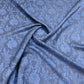 Dark Blue Floral Brocade Jacquard Fabric