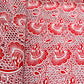 Red Floral Embroidery Cotton Schiffli Fabric - TradeUNO