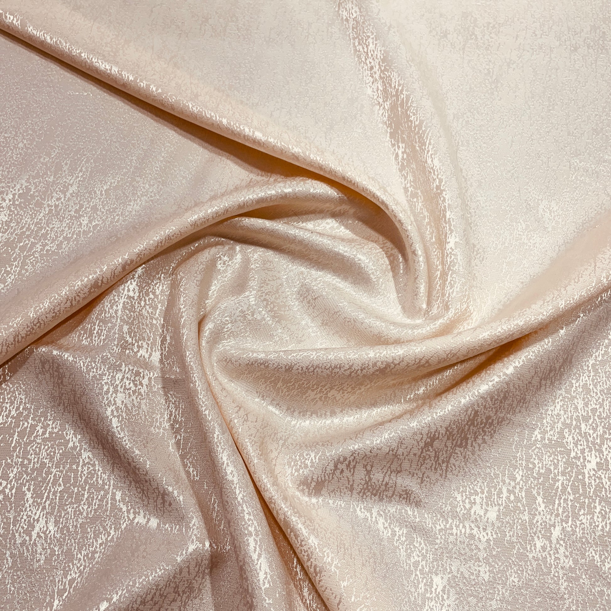Peach Pink D Foil Silk Crepe Fabric - TradeUNO