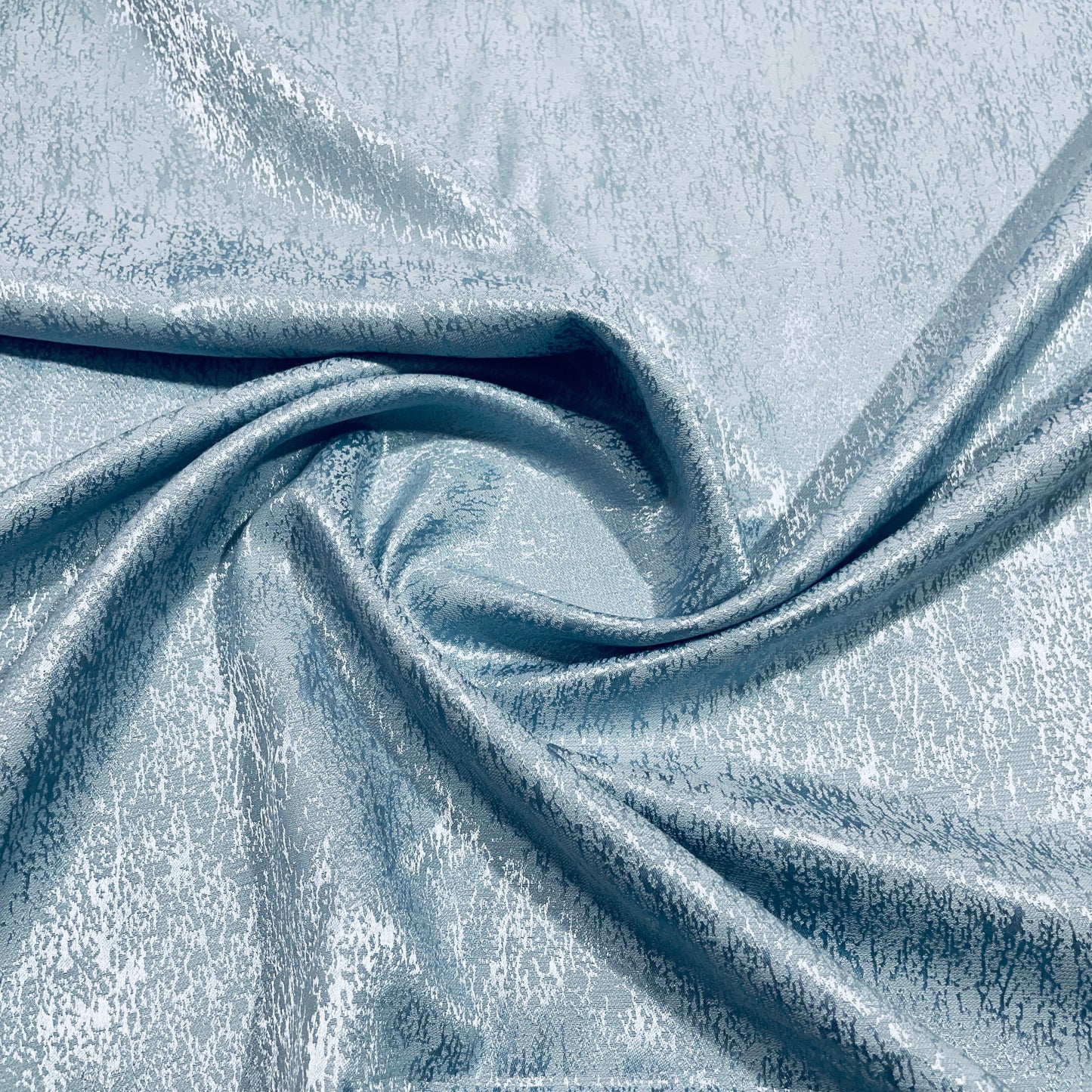 Blue 3D Foil Silk Crepe Fabric - TradeUNO