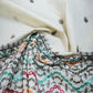 Off White Multicolor Floral Embroidery With Border Cotton Fabric - TradeUNO