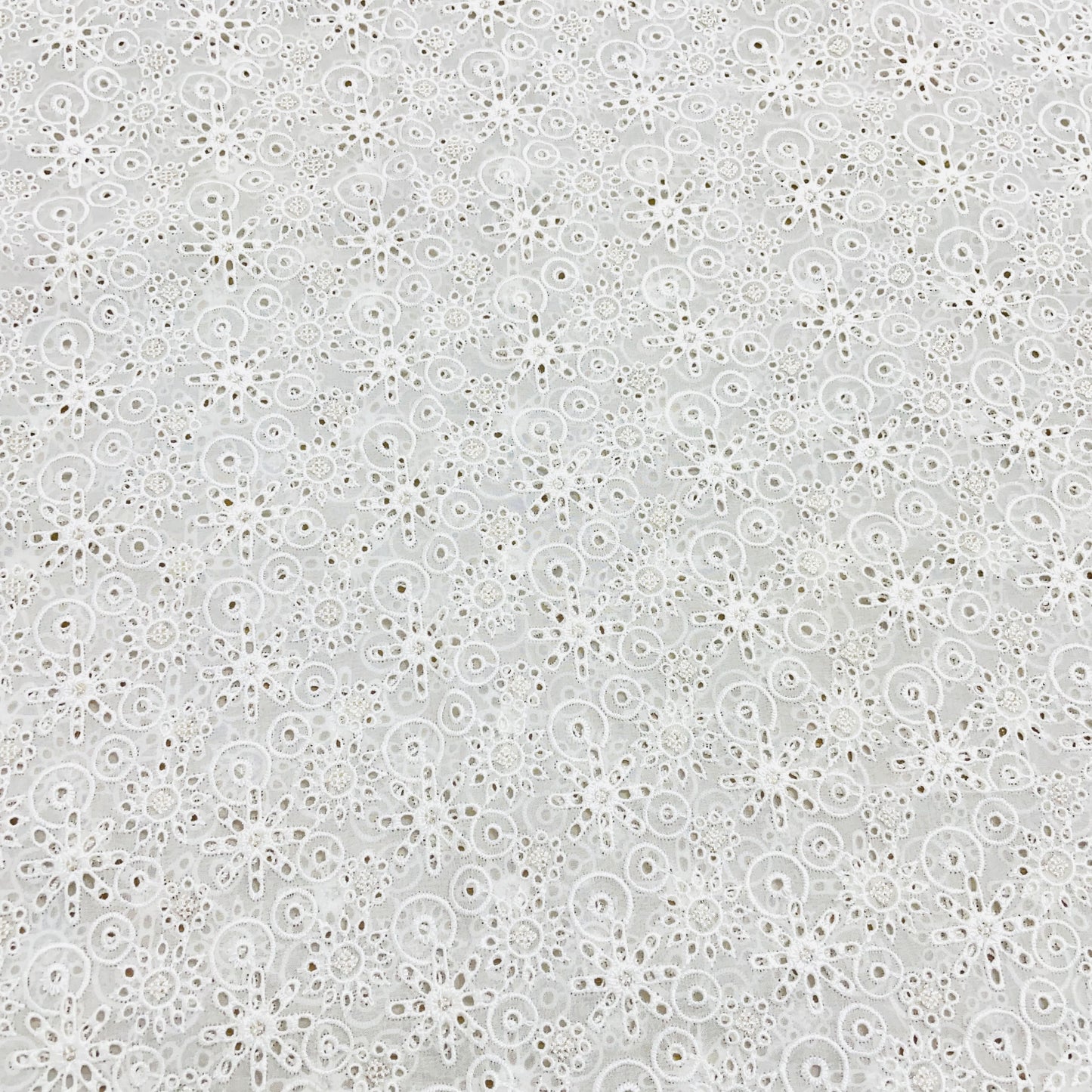 White Floral Sequence Embroidery Dyeable Organza Fabric - TradeUNO